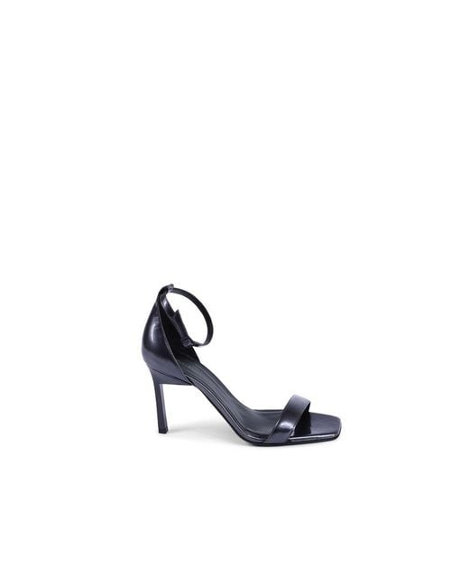 Calvin Klein Blue Leather Ankle Strap Sandals
