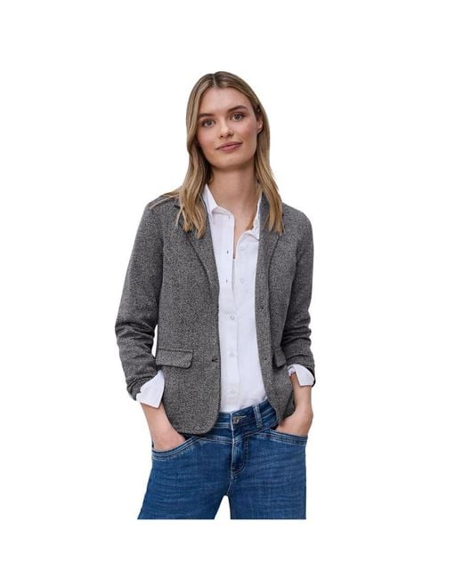 Street One Gray Blue Polyester Blazer