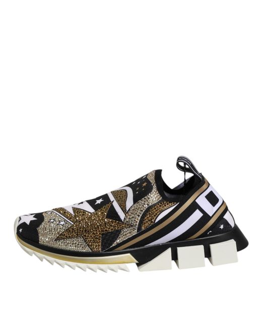 Dolce & Gabbana Black Multicolor Sorrento Low Top Sneakers Shoes for men