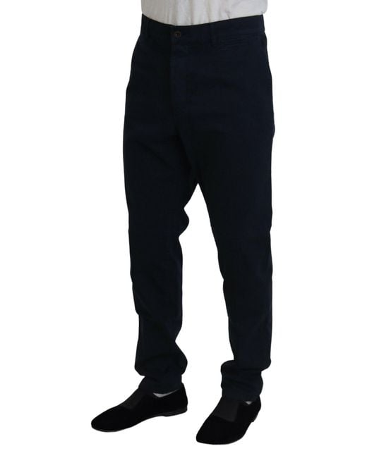 Dolce & Gabbana Black Cotton Dress Formal Pants for men