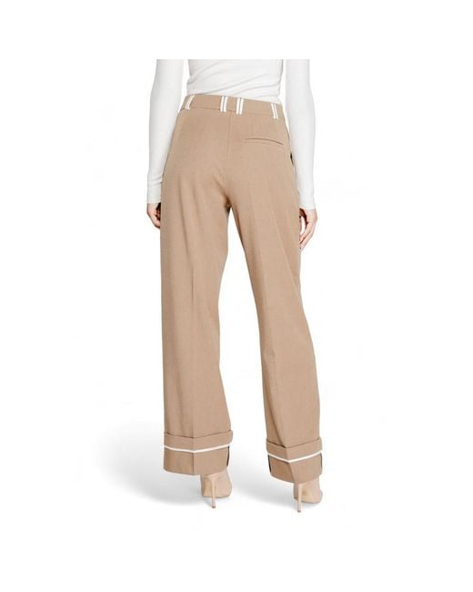 ONLY Natural Brown Recycled Polyester Casual Pants