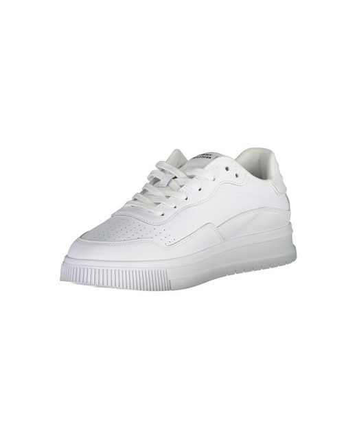 Tommy Hilfiger White Classic Sneakers With Embroidery Detail for men