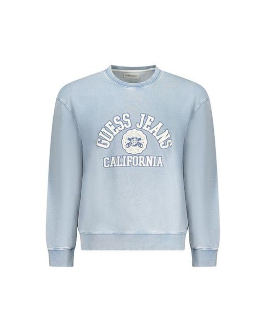 Guess Light Blue Cotton Men Sweater for men