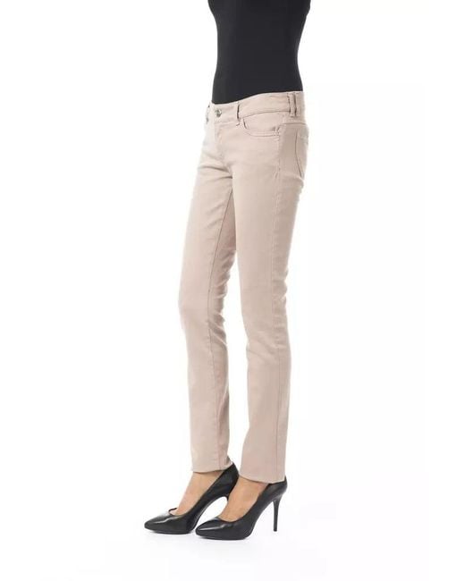 Byblos Black Elegant Slim Fit Pants With Unique Chain Detail