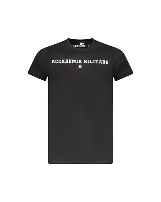 Accademia Militare Black Cotton T-Shirt for men