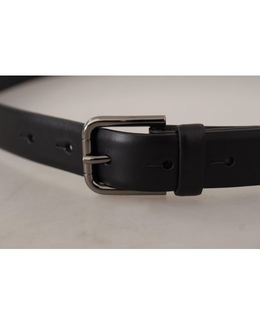 Dolce & Gabbana Black Elegant Leather Classic Belt for men
