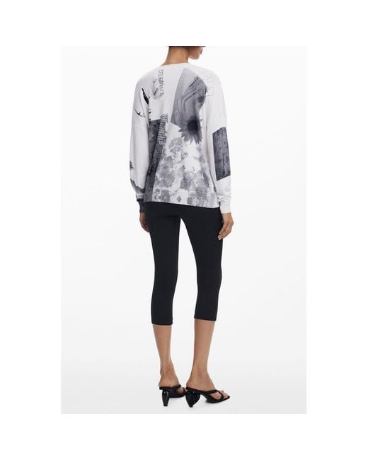 Desigual Gray White Viscosa 's Jersey