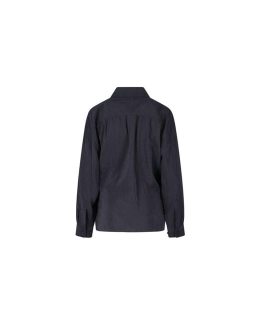 Lemaire Blue Black Polyamide Shirt