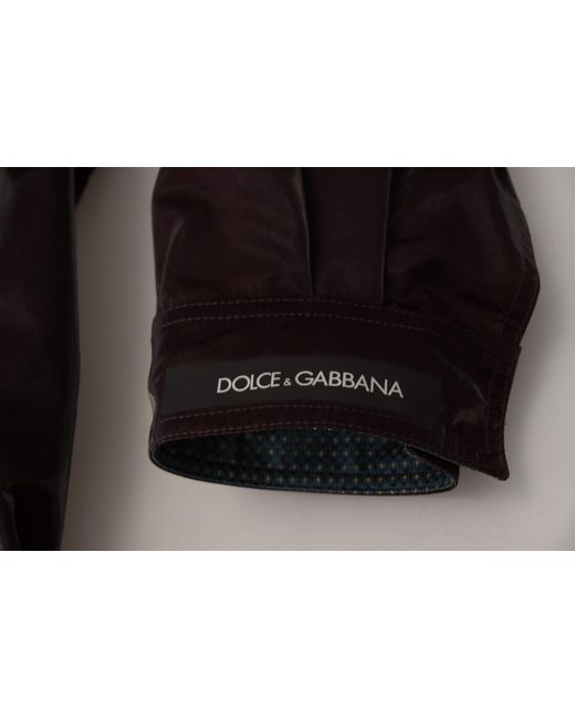 Dolce & Gabbana Black Bordeaux Nylon Collaredcoat Jacket for men