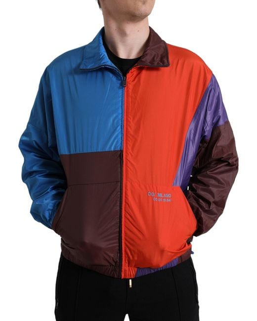Dolce & Gabbana Blue Color Windbreaker Jacket for men