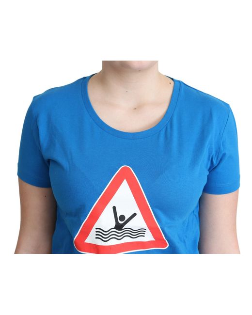 Moschino Blue Swim Graphic Tee Short Sleeve