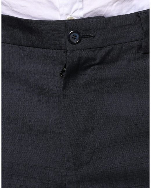 Dolce & Gabbana Blue Cotton Wool Formal Dress Pants for men