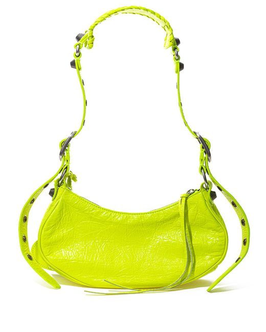 Balenciaga Yellow Neon Leather Shoulder Bag Extravaganza