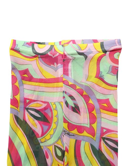 Dolce & Gabbana Pink Multicolor Floral Print Tights Stockings Socks