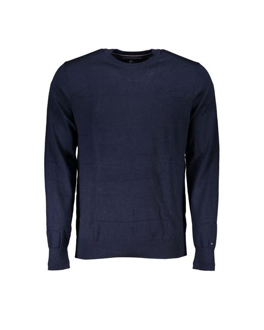 Tommy Hilfiger Blue Elegant Crew Neck Merino Sweater for men