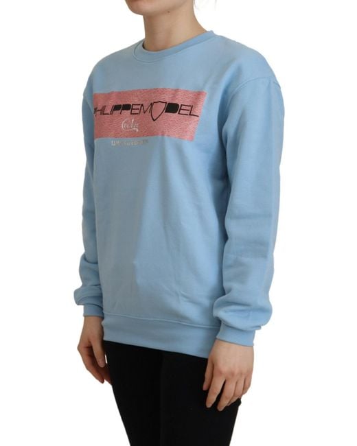 Philippe Model Blue Logo Printed Long Sleeves Sweater