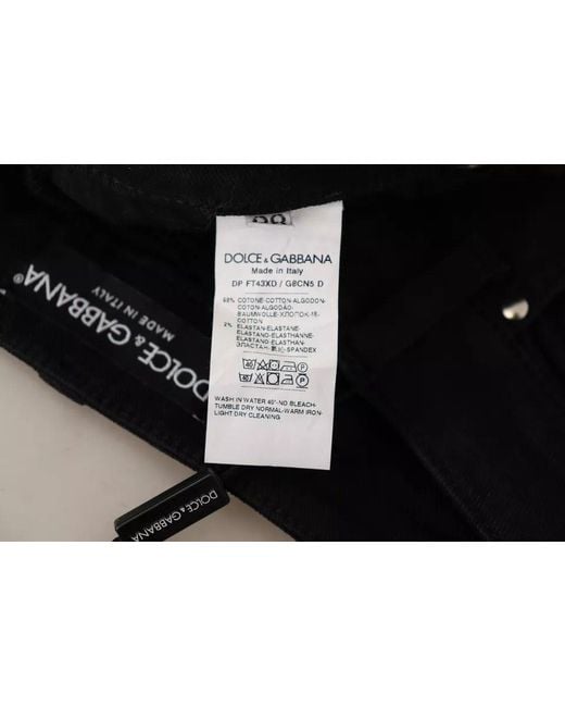 Dolce & Gabbana Black Cotton Stretch Skinny Denim Jeans