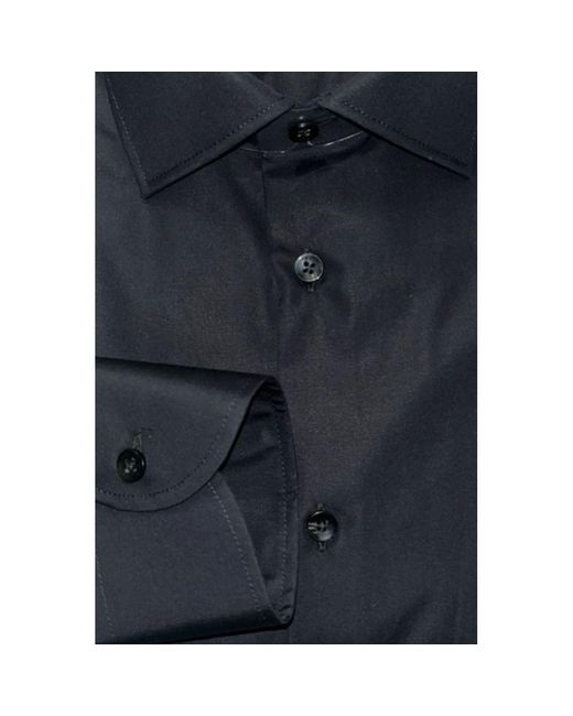 Baldinini Blue Black Cotton Men Shirt for men