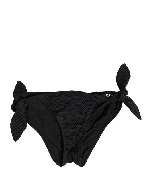 Dolce & Gabbana Black Swimwear Side-Tie Bikini Bottom Dg Logo