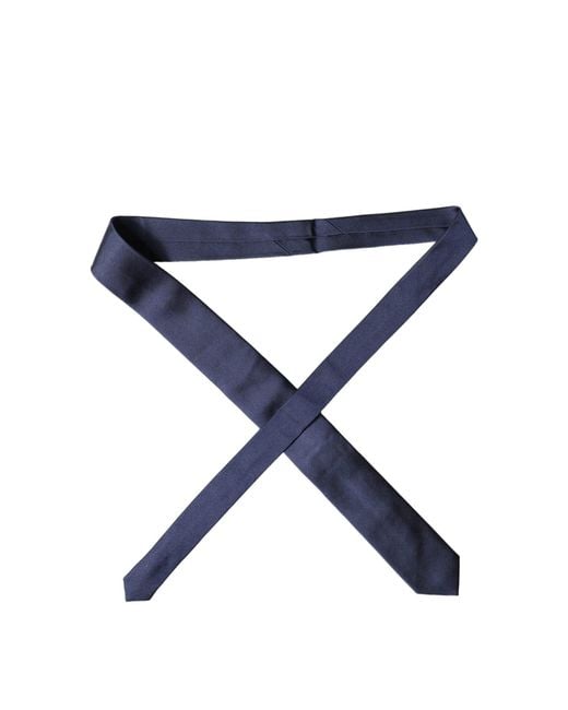 Dolce & Gabbana Navy Blue Solid 100% Silk Adjustable Men Necktie Tie for men