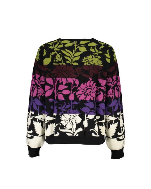 Desigual Black Chic Long-Sleeved Sweater With Contrast Details