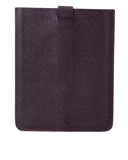 Dolce & Gabbana Purple Elegant Leather Tablet Pouch