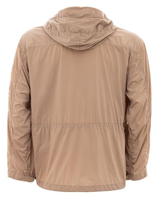 C P Company Natural Hazelnut Technical Fabric Hodded Jacket for men