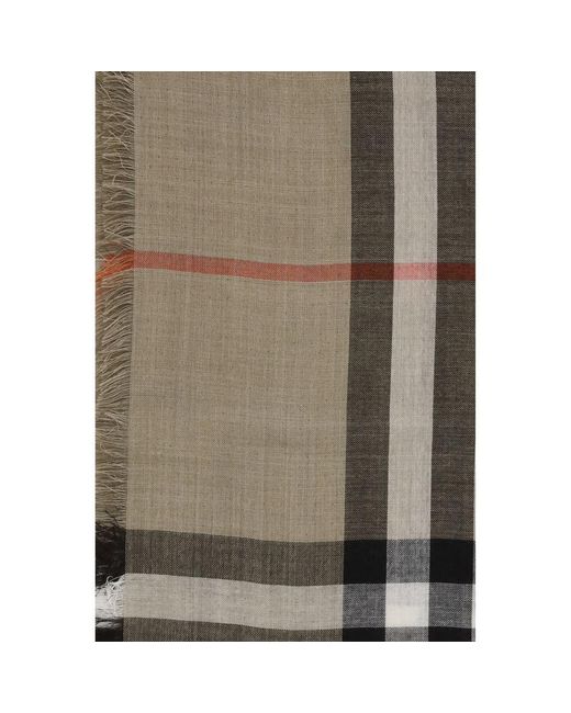 Burberry Gray Check Reversible Wool And Silk Scarf for men