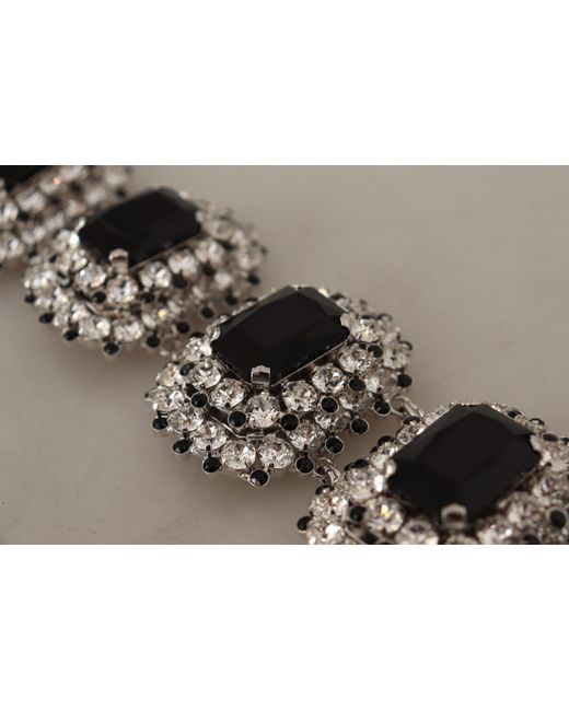 Dolce & Gabbana Black Elegant Crystal Choker Necklace