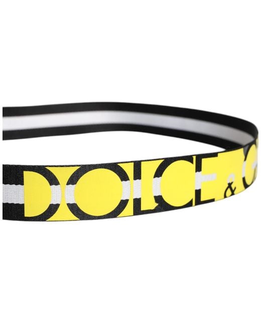 Dolce & Gabbana Black Logo Print Buckle Belt for men