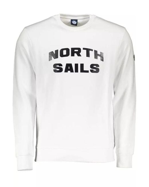 North Sails Blue White Cotton Sweater for men