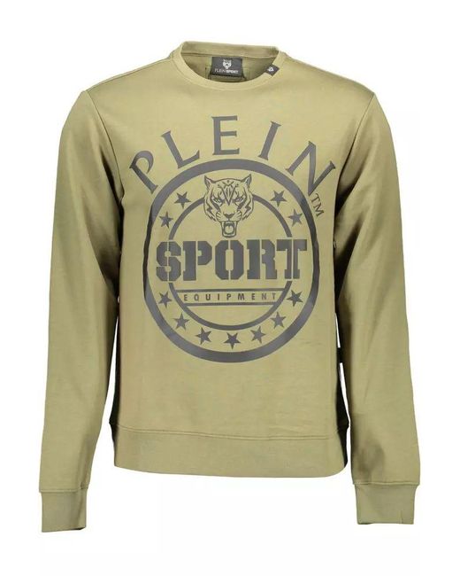 Philipp Plein Green Cotton Sweater for men
