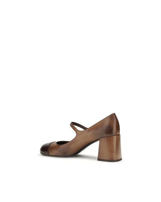 Miu Miu Brown Calf Leather Bos Taurus Ballet Flats