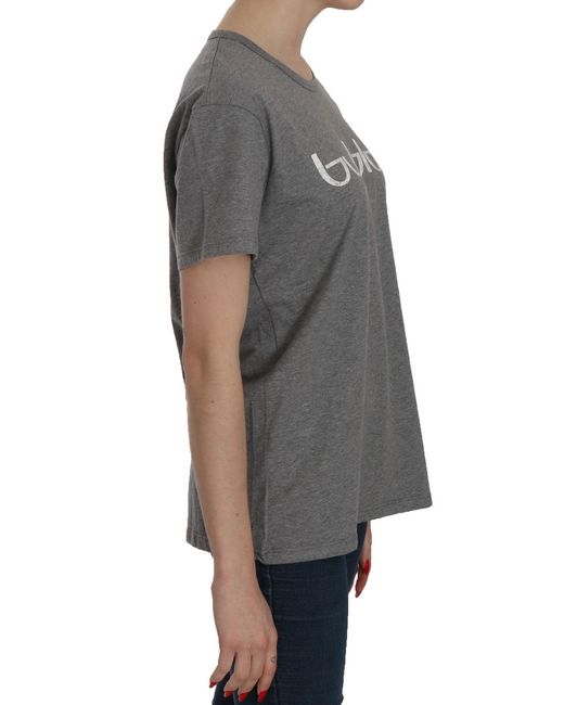 Byblos Gray Cotton Grey Short Sleeve Round Neck Top T