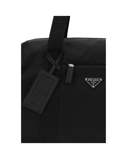 Prada Black Recycled Polyamide Luggage And Travel for men
