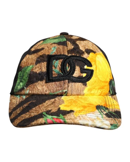 Dolce & Gabbana Yellow Dg Logo Patch 6 Panels Baseball Cap for men
