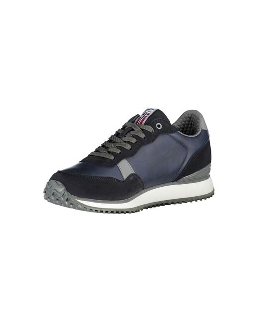 Napapijri Blue Sleek Contrasting Sneakers With Signature Style for men