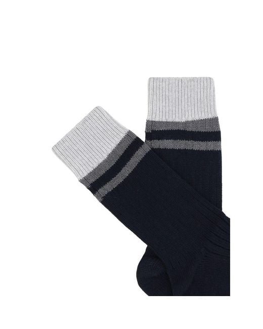 Brunello Cucinelli Blue Cotton Socks for men