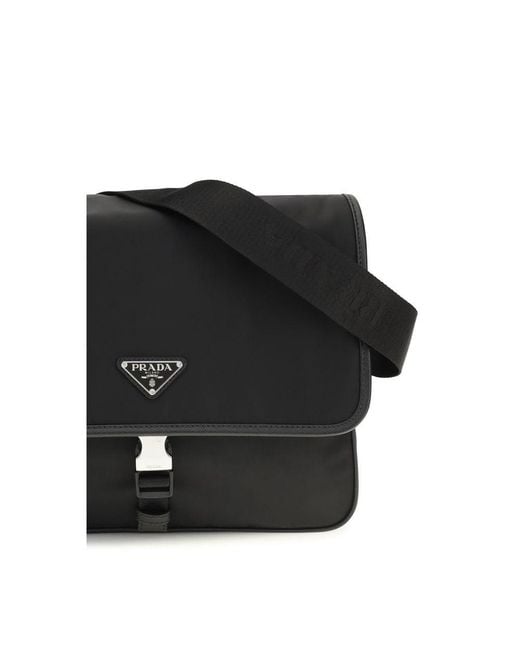 Prada Black Recycled Polyamide Shoulder Bag for men