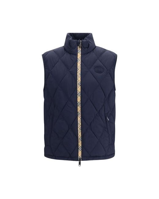 Burberry Blue Polyamide Sleeveless Jacket for men