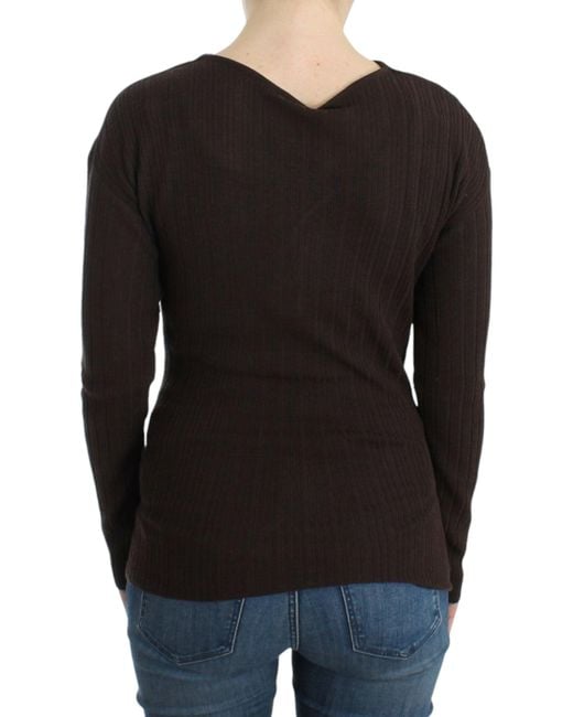 Roberto Cavalli Black Chic Keyhole Virgin Wool Sweater