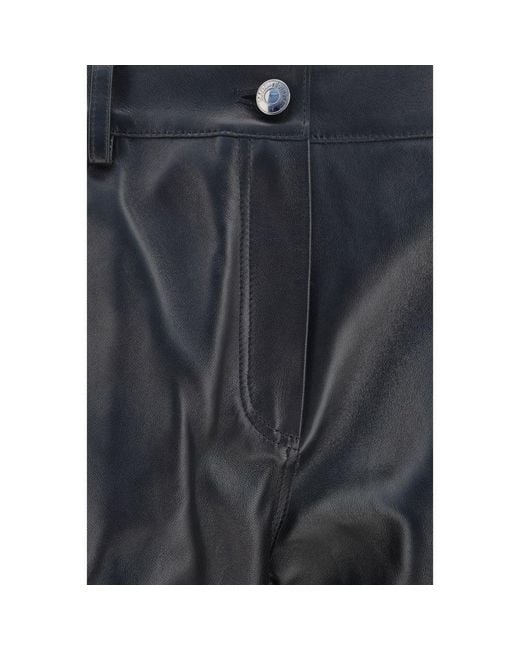Magda Butrym Gray Black Leather Pants