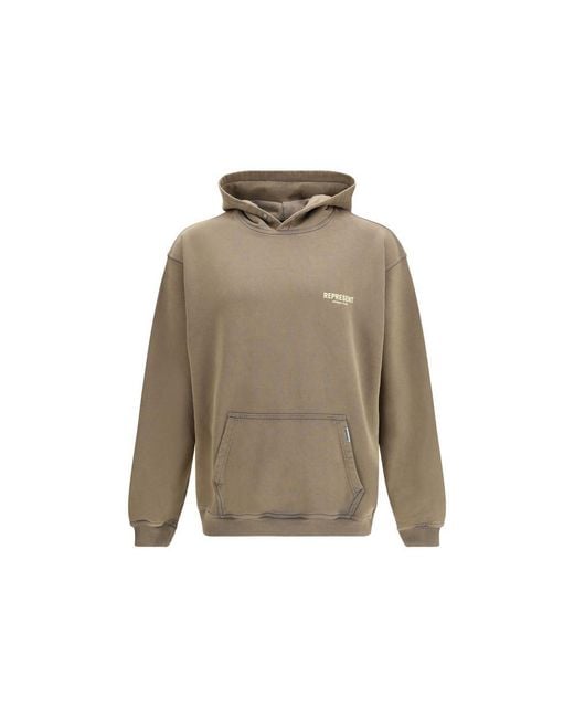 Represent Natural Brown Cotton Sweatshirt for men