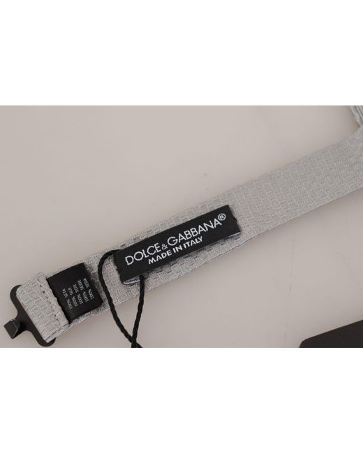 Dolce & Gabbana Gray 100% Silk Adjustable Neck Papillon Tie for men