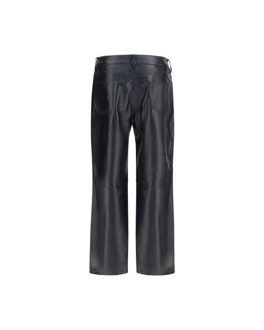 Magda Butrym Gray Black Leather Pants