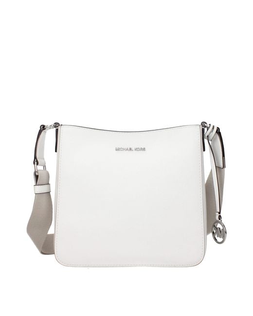 Michael Kors White Jet Set Travel Shoulder Bag/Optical Leather