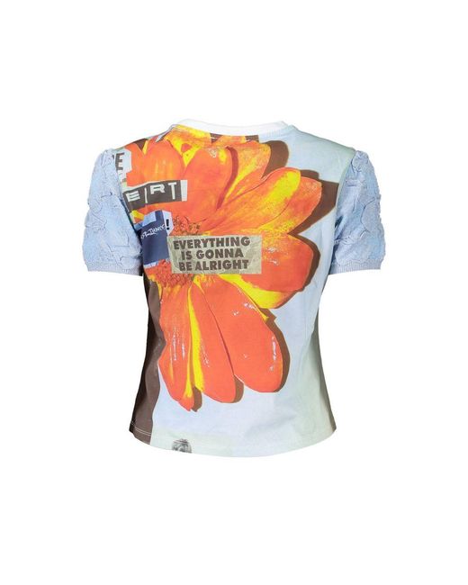 Desigual Blue Cotton Top