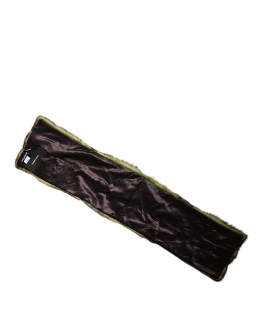 Dolce & Gabbana Green Fur Shawl Neck Wrap Cover Collar Scarf