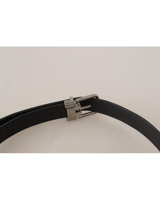 Dolce & Gabbana Black Elegant Canvas & Leather Belt