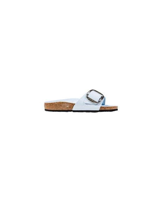 Birkenstock Blue Artificial Leather Flat Sandals